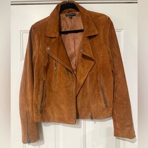 Kendall & Kylie Tan Suede Leather Jacket